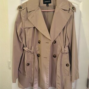 London Fog Women's Beige Double-Breasted Trench Coat